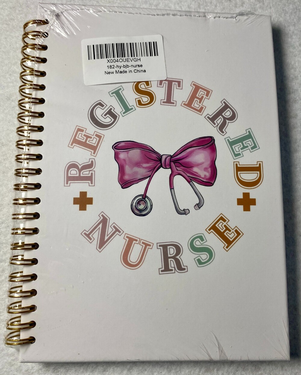 Registered Nurse Spiral Notebook Journal Stethoscope Bow Nursing Gift NEW